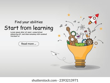 Education School. Digital internet tutorials and courses, online education, e-learning. More idea start from learning as music, draw, sciences, math, sport, technology, chemical, Biology, Physics.