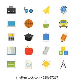 Education and School Flat Icons color
