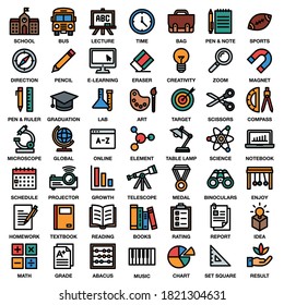 EDUCATION & SCHOOL ICON SET