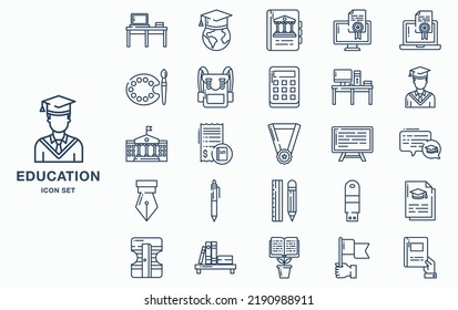Education and school icon set