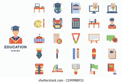 Education and school icon set