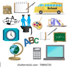 education and school icon set