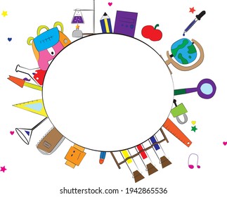 Education and school icon set. Space for text