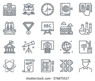 Education, school icon set suitable for info graphics, websites and print media and  interfaces. Line vector icons.