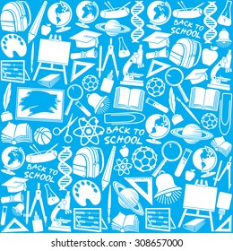 education and school icons background (seamless pattern)