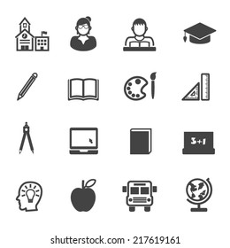 education and school icons, mono vector symbols