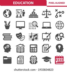 Education, School Icons. Professional, pixel perfect icons, EPS 10 format.