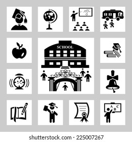 Education and school icons set