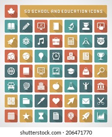 Education and school icons set. Back to school design elements vector collection. 