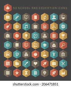 Education and school icons set. Back to school design elements vector collection. 