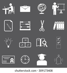 Education school icons set illustration