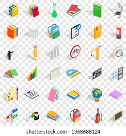 Education in school icons set. Isometric style of 36 education in school vector icons for web for any design