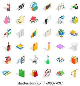 Education in school icons set. Isometric style of 36 education in school vector icons for web isolated on white background