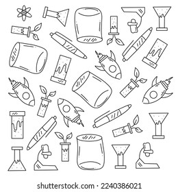 education school icons set with line style vector design 