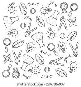 education school icons set with line style vector design 