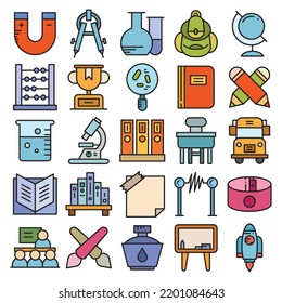 education and school icons set vector illustration