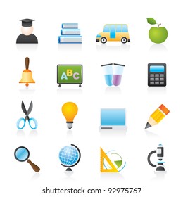 Education and School icons - Vector Icon Set