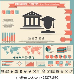 Education and school - infographic elements and Icon set. 