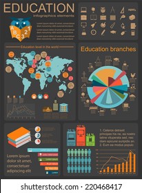 Education school infographics. Set elements for creating your own infographics. Vector illustration