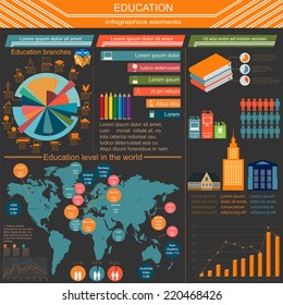 Education school infographics. Set elements for creating your own infographics. Vector illustration