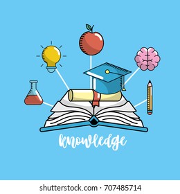 education school knowledge and utensils design