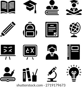 Escuela de Educación e íconos de aprendizaje