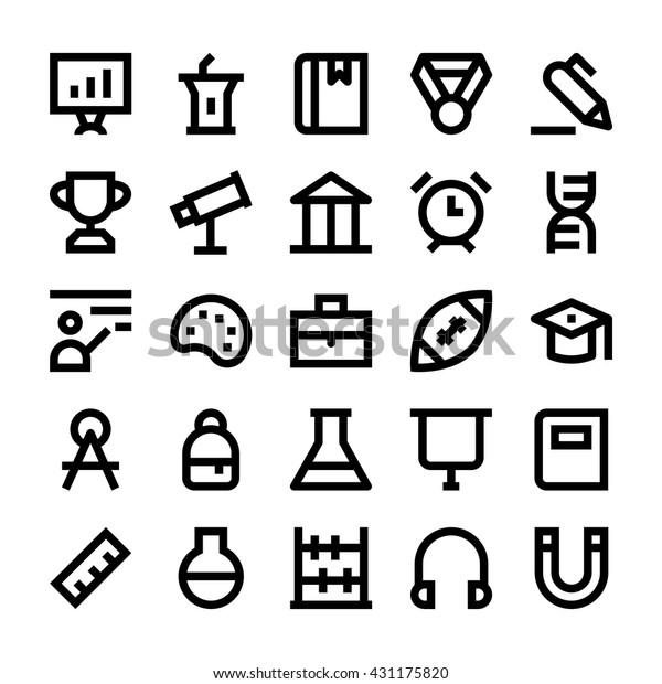 Education, School and\
Learning Vector Icons\
1