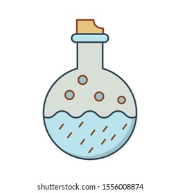Education & School line icons for beaker &  lab 