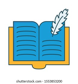 Education & School line icons for book &  pencil