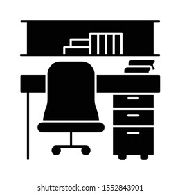 Education & School line icons for books  & desk 