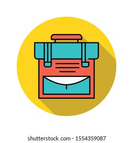Education & School line icons for books  & chair
