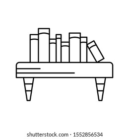 Education & School line icons for desk  & books 