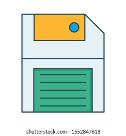 Education & School line icons for disk  & data 