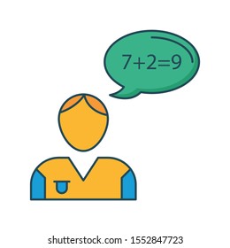 Education & School line icons for equation  & student 