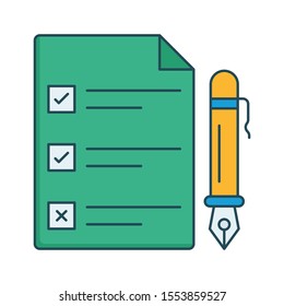 Education & School line icons for exam  & checklist 