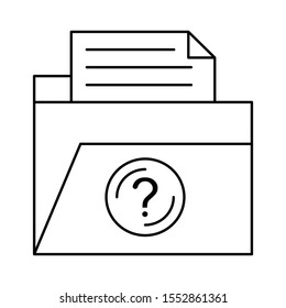 Education & School line icons for folder & document 