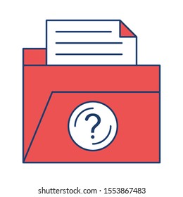 Education & School line icons for folder & document 