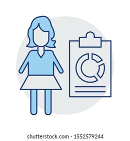 Education & School line icons for graph  & chart 