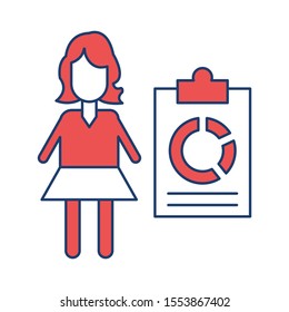 Education & School line icons for graph  & chart 