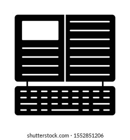 Education & School line icons for learning  & device 