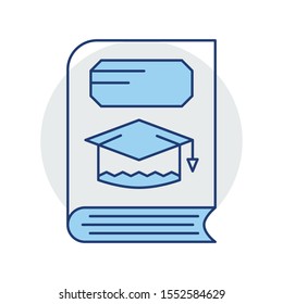 Education & School line icons for notebook  & reading 