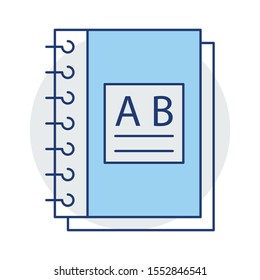 Education & School line icons for notebook & reading 