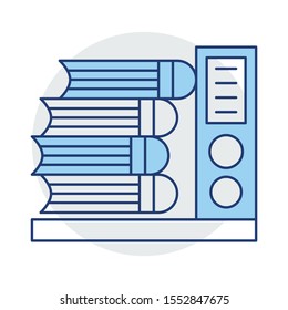 Education & School line icons for notebook & binder