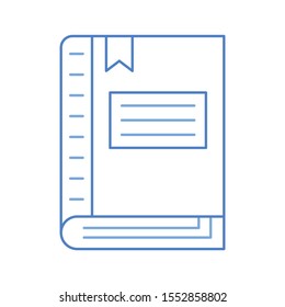 Education & School line icons for notebook  & reading 