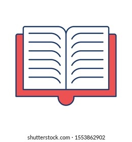 Education & School line icons for notebook  & reading 