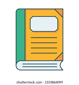 Education & School line icons for notebook  & reading 