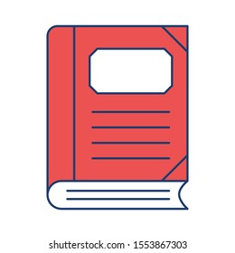 Education & School line icons for notebook  & reading 