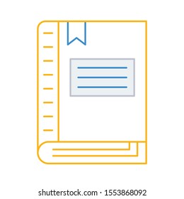 Education & School line icons for notebook  & reading 