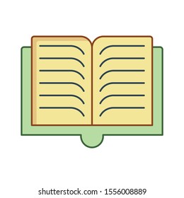 Education & School line icons for notebook  & reading 