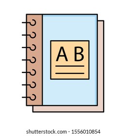 Education & School line icons for notebook & reading 